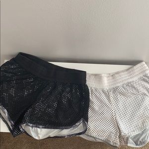 Pair of black and white athletic shorts